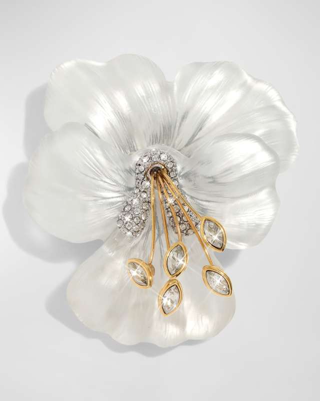 Pansy Lucite Crystal Pin